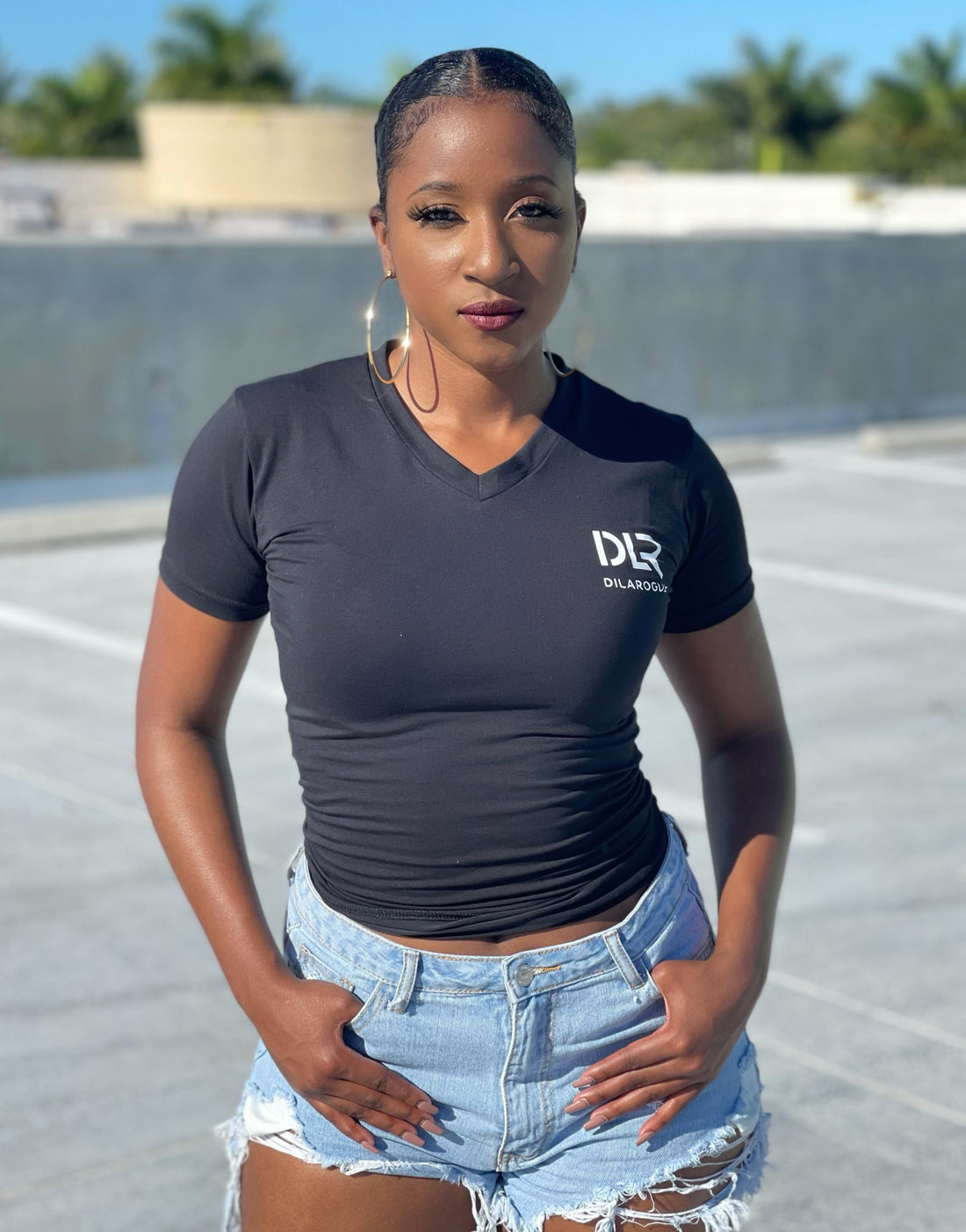 V Neck Women Tee